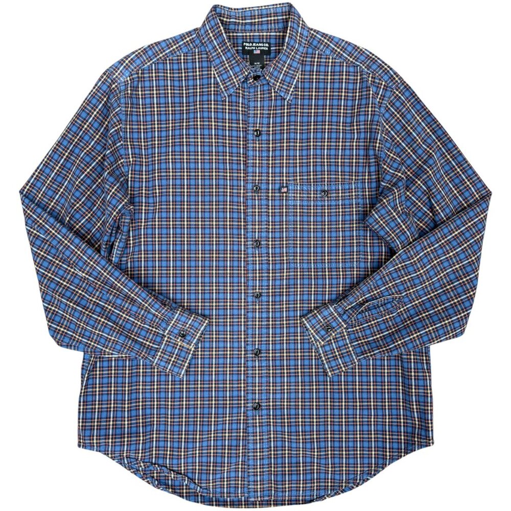 VINTAGE 90's Men's RALPH LAUREN Plaid Button Down Oxford Shirt | Size M